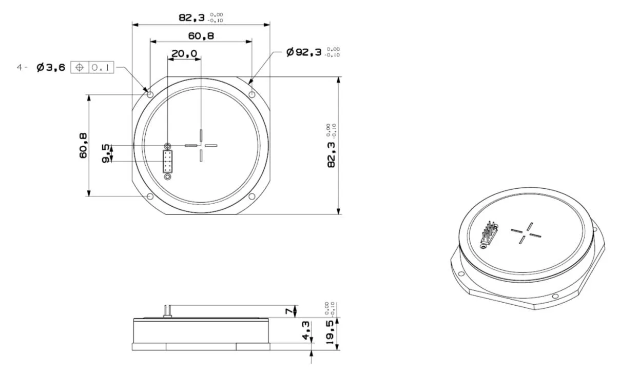 Yüksek hassasiyetli FOG Mikro-nano Entegre Fiber Optik Giroskop, Sıfır Tarafsızlık Dayanıklılığı ≤0.8°/h 10s 2